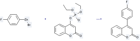 4-(4-fluorophenyl)coumarin can be prepared by 4-diethoxyphosphoryloxy-coumarin and 4-fluorophenylzinc bromide